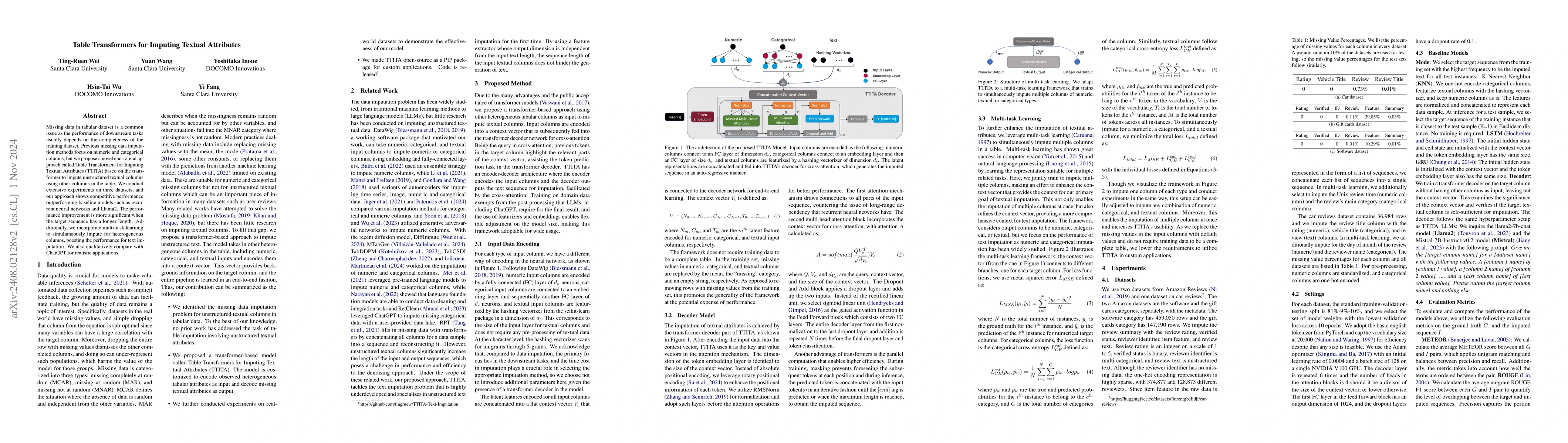 Thumbnail for Table Transformers for Imputing Textual Attributes