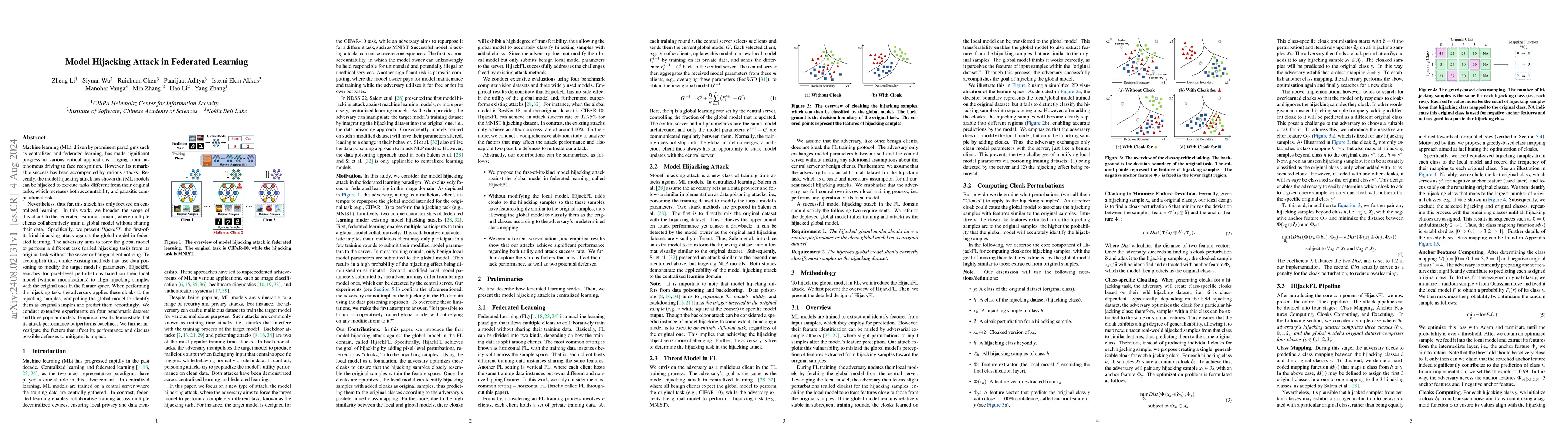 Thumbnail for Model Hijacking Attack in Federated Learning