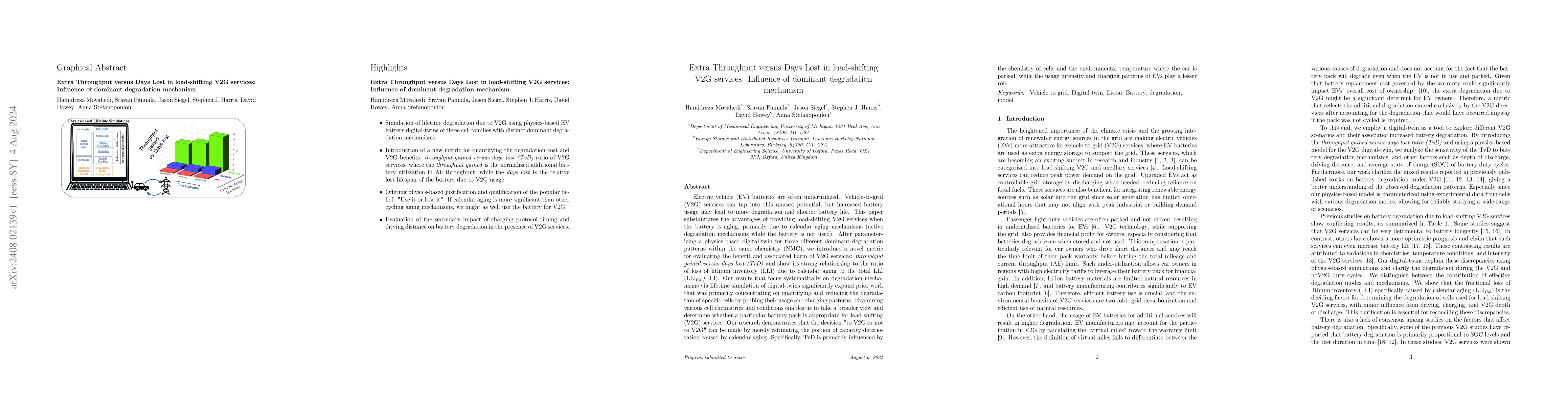 Thumbnail for Extra Throughput versus Days Lost in load-shifting V2G services:
  Influence of dominant degradation mechanism