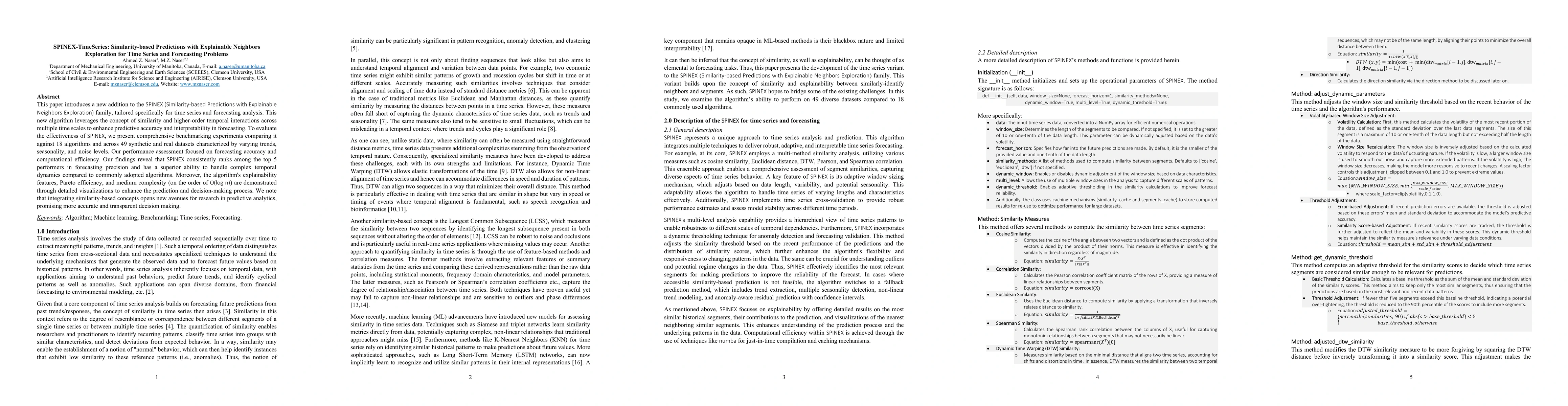 Thumbnail for SPINEX-TimeSeries: Similarity-based Predictions with Explainable
  Neighbors Exploration for Time Series and Forecasting Problems