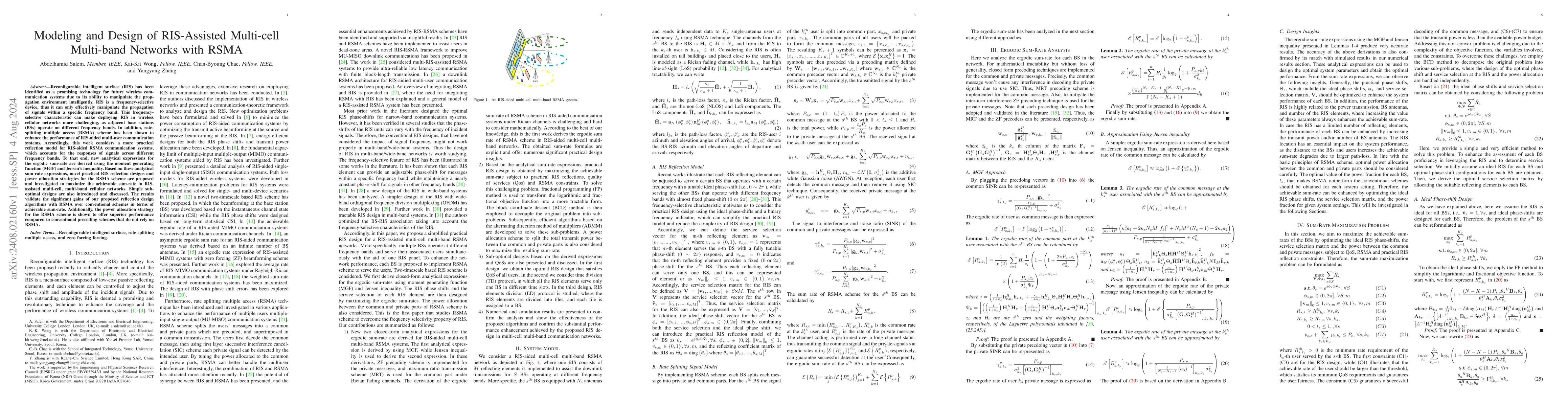 Thumbnail for Modeling and Design of RIS-Assisted Multi-cell Multi-band Networks with
  RSMA