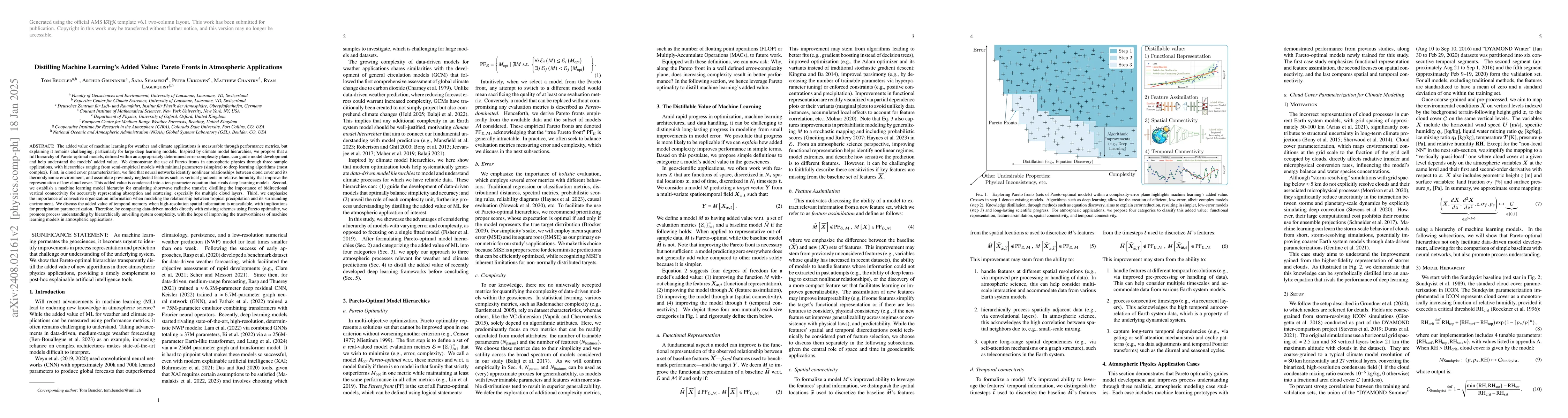 Thumbnail for Distilling Machine Learning's Added Value: Pareto Fronts in Atmospheric
  Applications