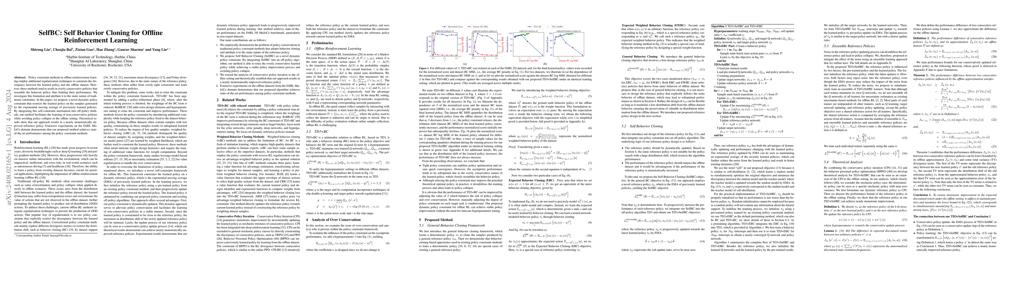 Thumbnail for SelfBC: Self Behavior Cloning for Offline Reinforcement Learning