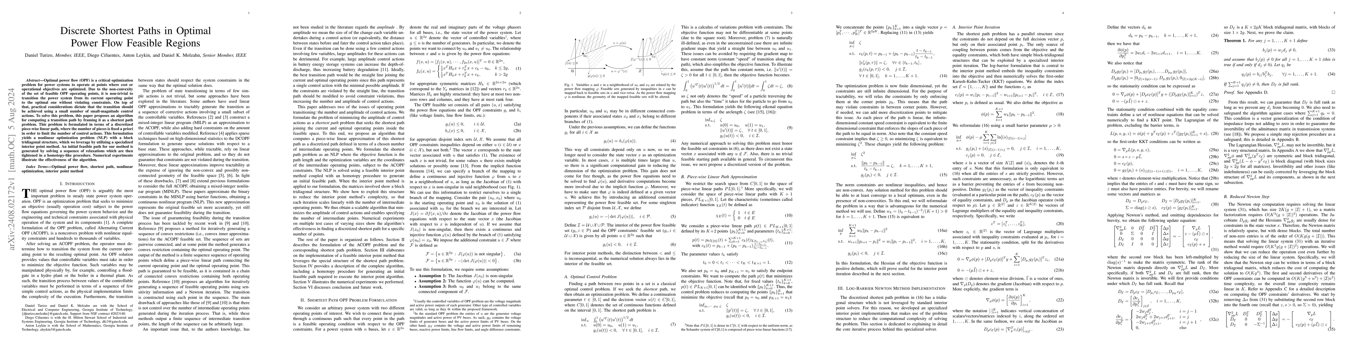 Thumbnail for Discrete Shortest Paths in Optimal Power Flow Feasible Regions