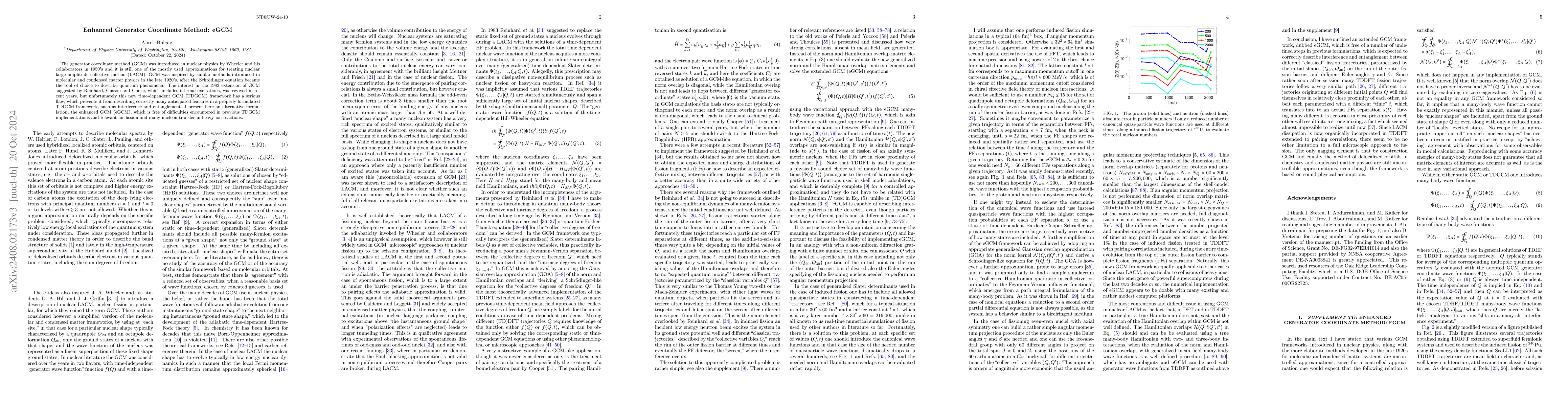 Thumbnail for Enhanced Generator Coordinate Method: eGCM
