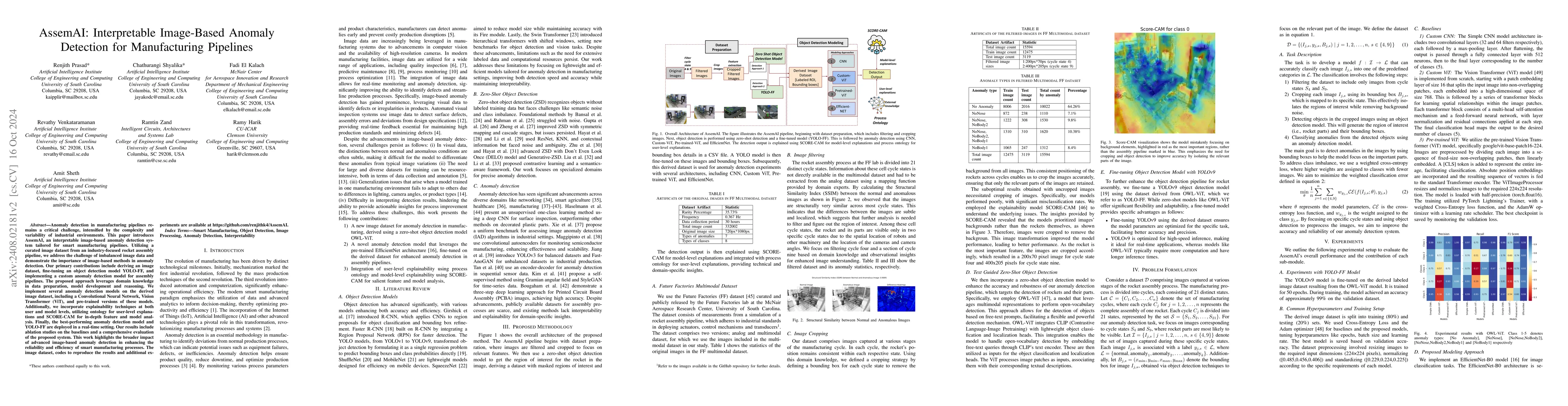 Thumbnail for AssemAI: Interpretable Image-Based Anomaly Detection for Manufacturing
  Pipelines