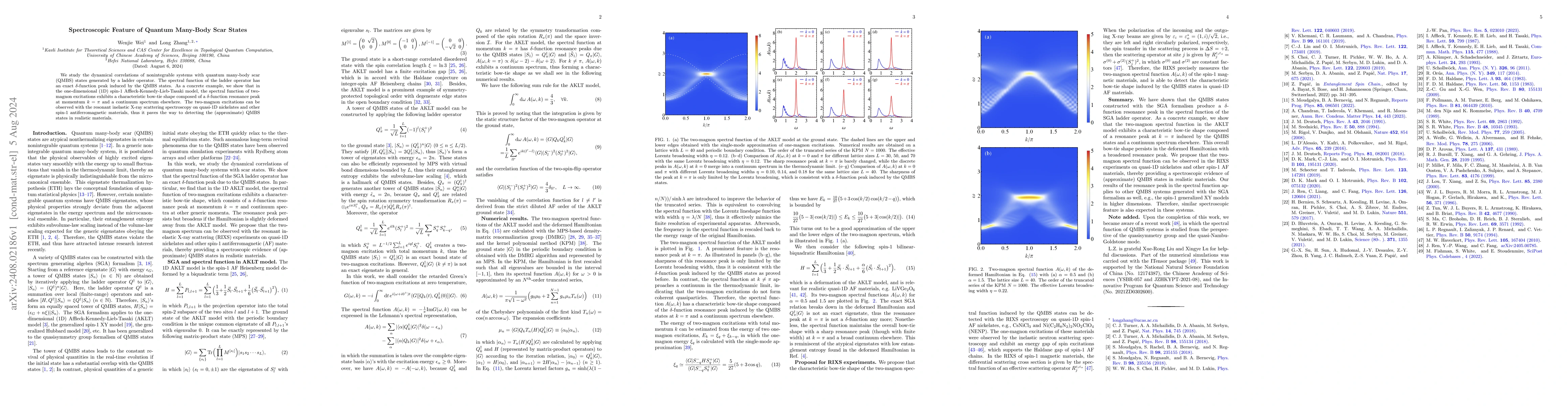 Thumbnail for Spectroscopic Feature of Quantum Many-Body Scar States