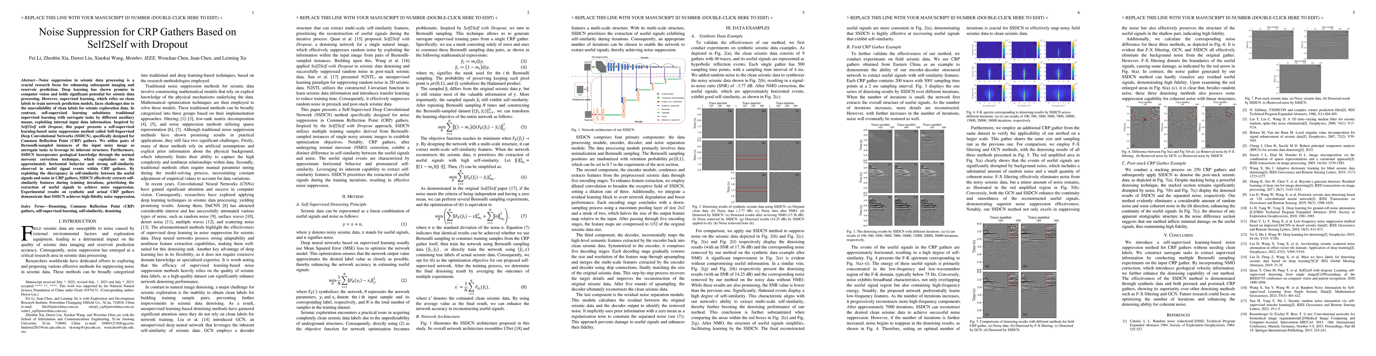Thumbnail for Noise Suppression for CRP Gathers Based on Self2Self with Dropout