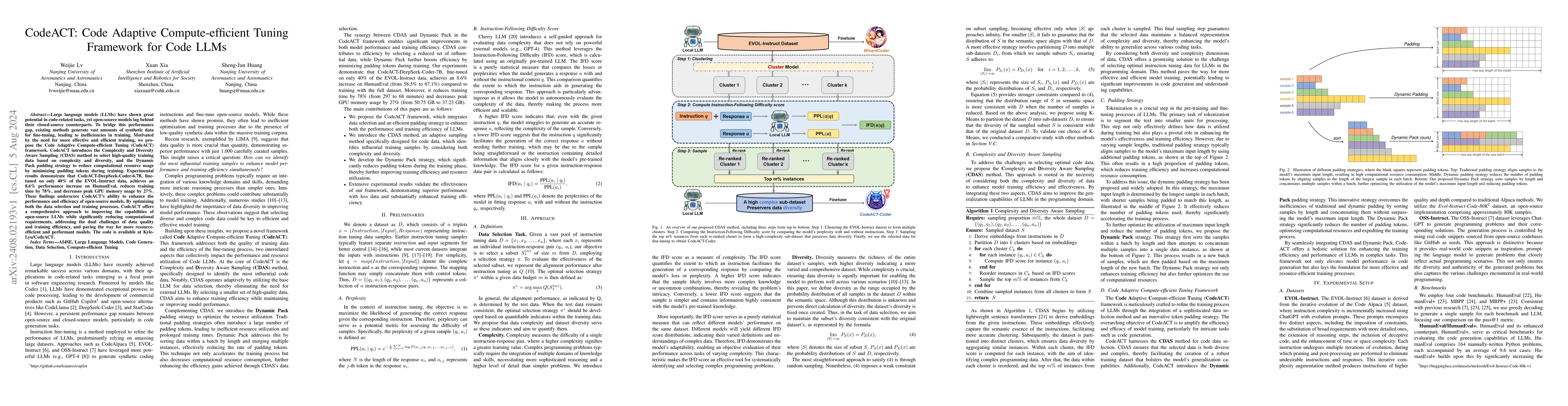 Thumbnail for CodeACT: Code Adaptive Compute-efficient Tuning Framework for Code LLMs