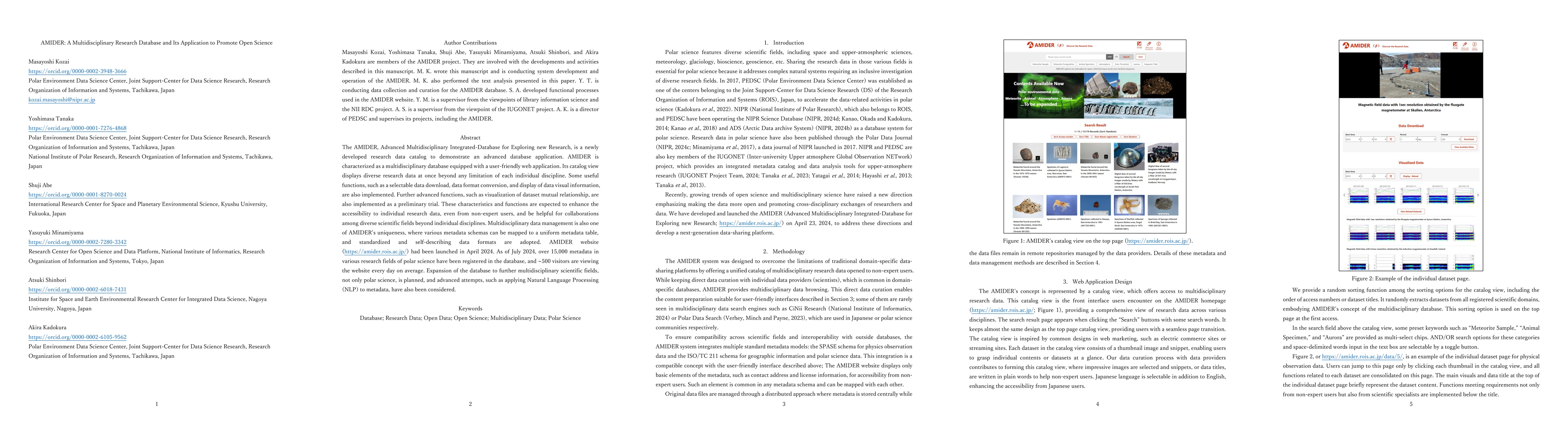 Thumbnail for AMIDER: A Multidisciplinary Research Database and Its Application to
  Promote Open Science