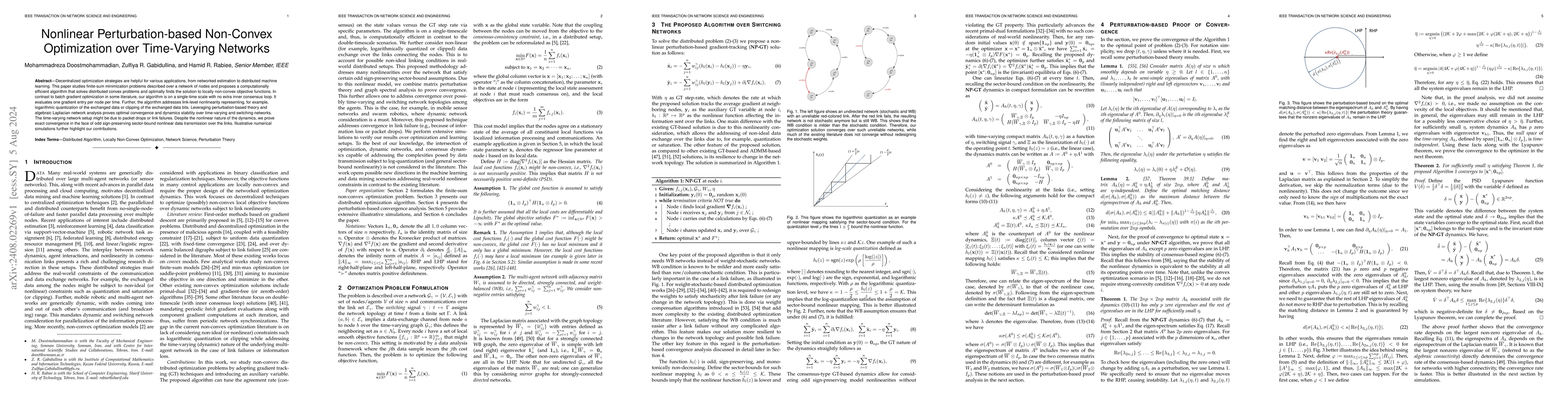 Thumbnail for Nonlinear Perturbation-based Non-Convex Optimization over Time-Varying
  Networks