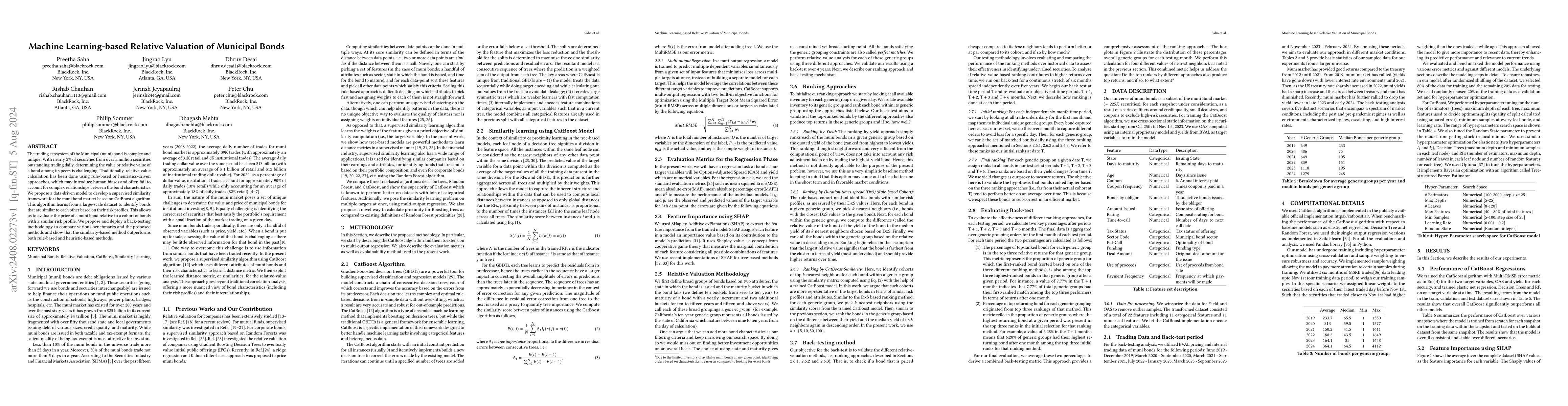 Thumbnail for Machine Learning-based Relative Valuation of Municipal Bonds