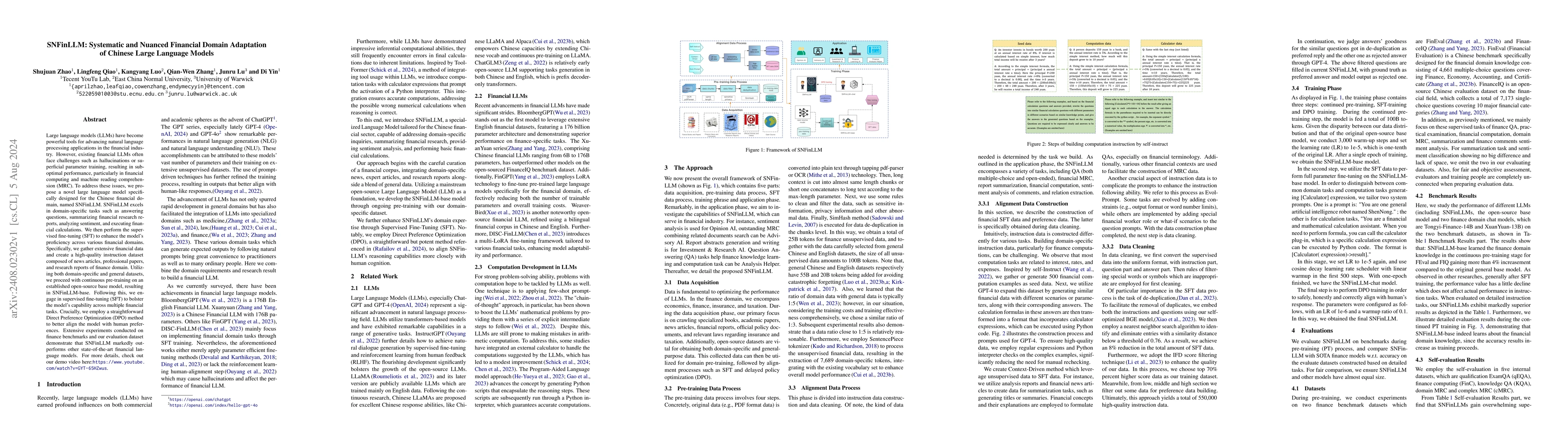 Thumbnail for SNFinLLM: Systematic and Nuanced Financial Domain Adaptation of Chinese
  Large Language Models