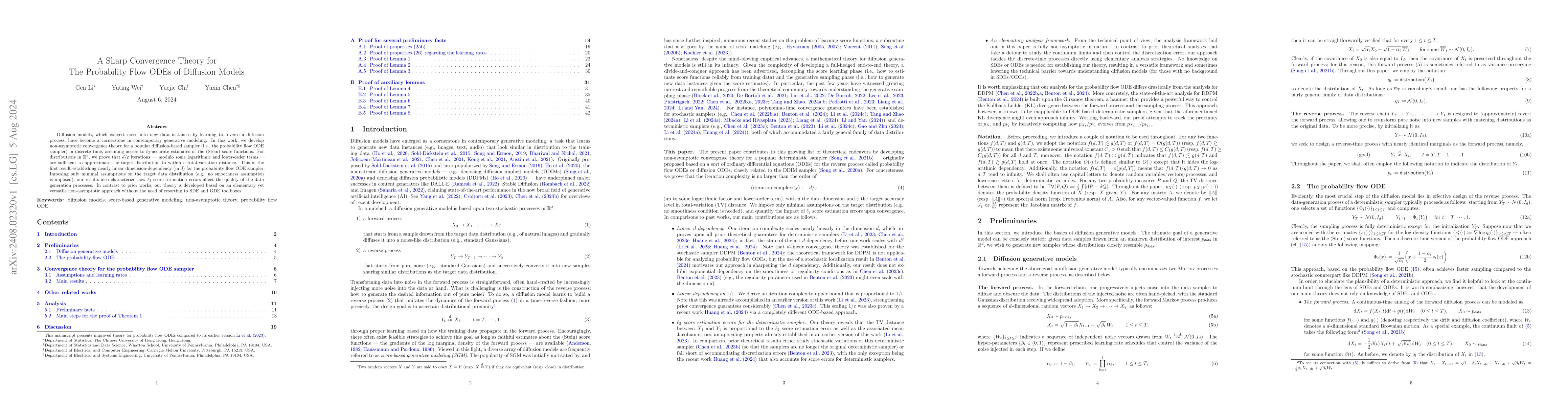 Thumbnail for A Sharp Convergence Theory for The Probability Flow ODEs of Diffusion
  Models