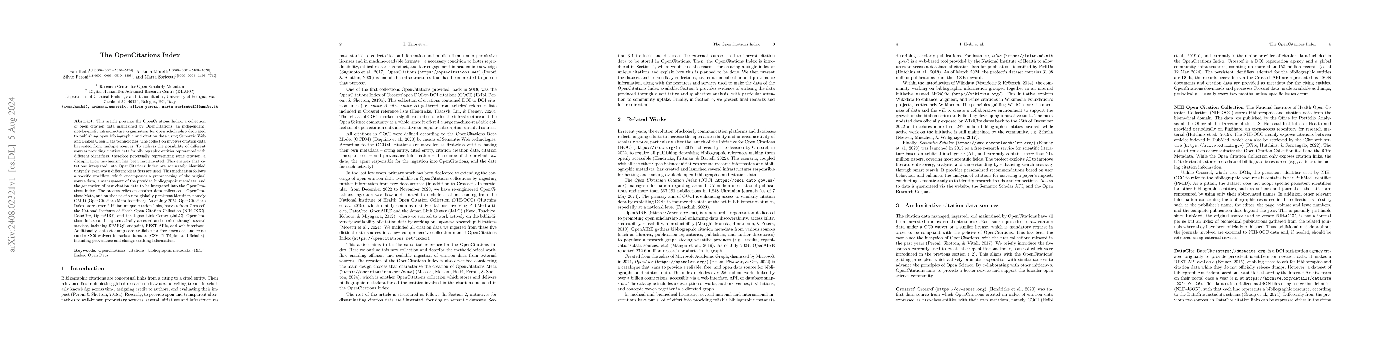 Thumbnail for The OpenCitations Index