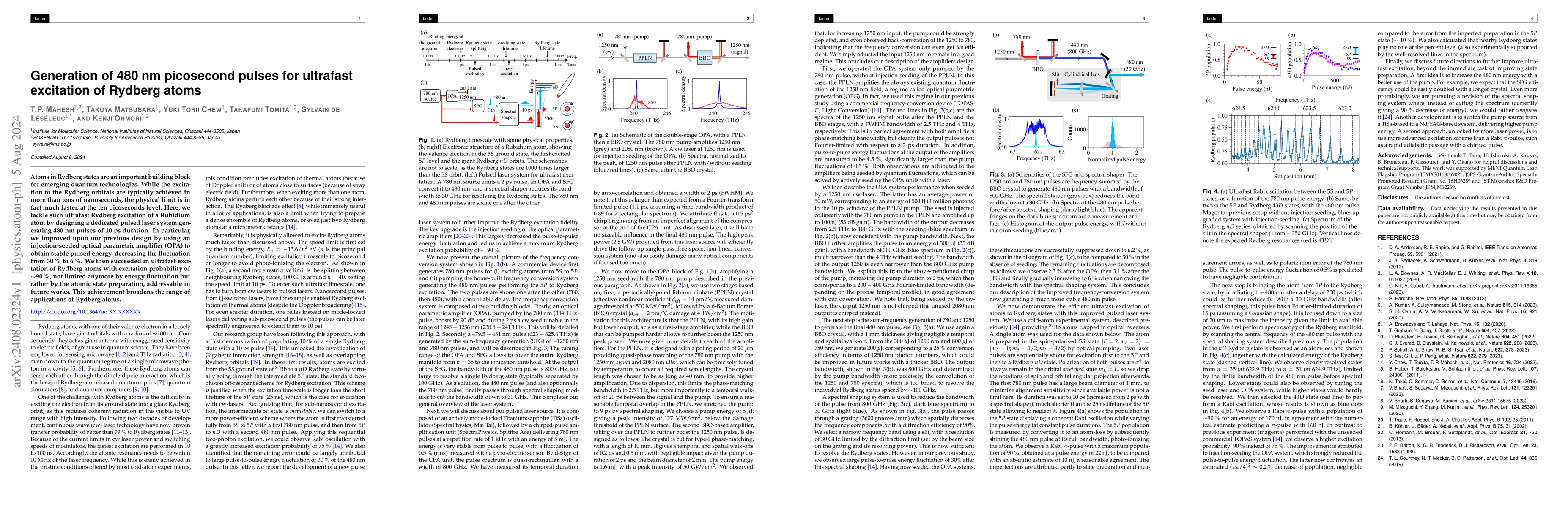 Thumbnail for Generation of 480 nm picosecond pulses for ultrafast excitation of
  Rydberg atoms