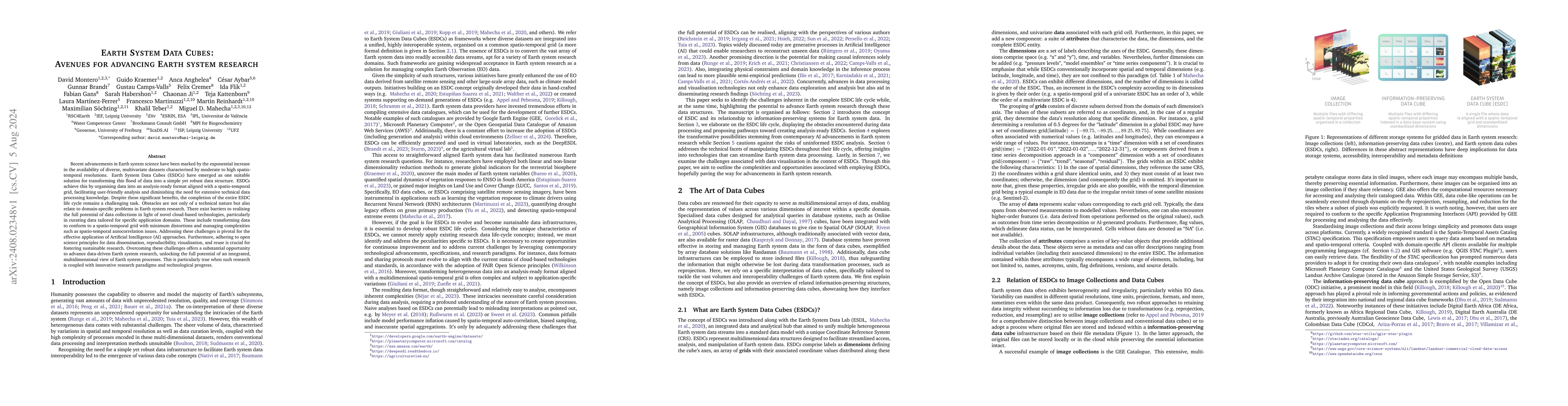 Thumbnail for Earth System Data Cubes: Avenues for advancing Earth system research