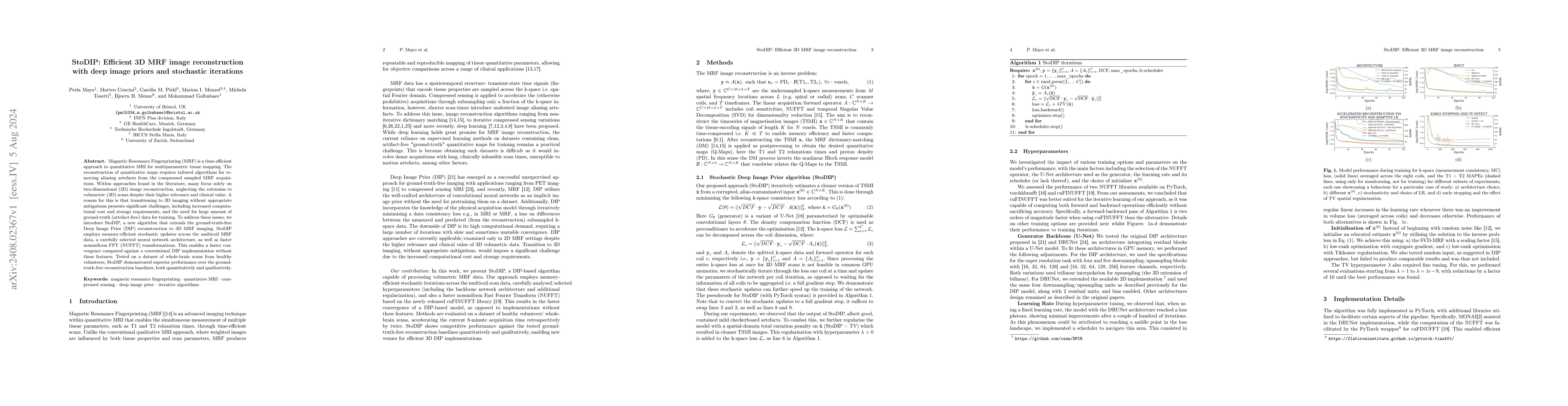 Thumbnail for StoDIP: Efficient 3D MRF image reconstruction with deep image priors and
  stochastic iterations