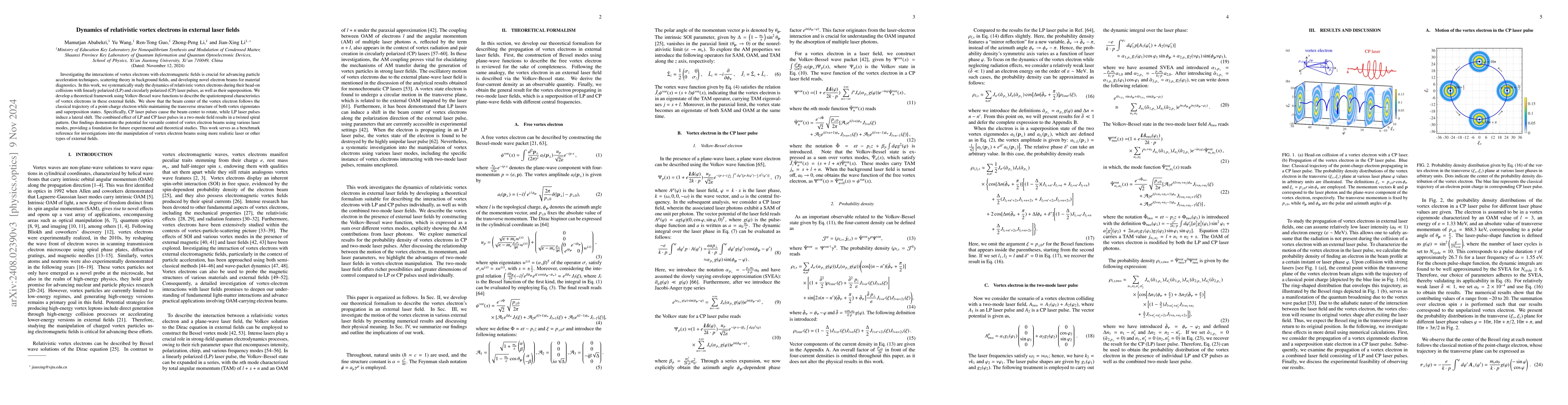 Thumbnail for Dynamics of relativistic vortex electrons in external laser fields