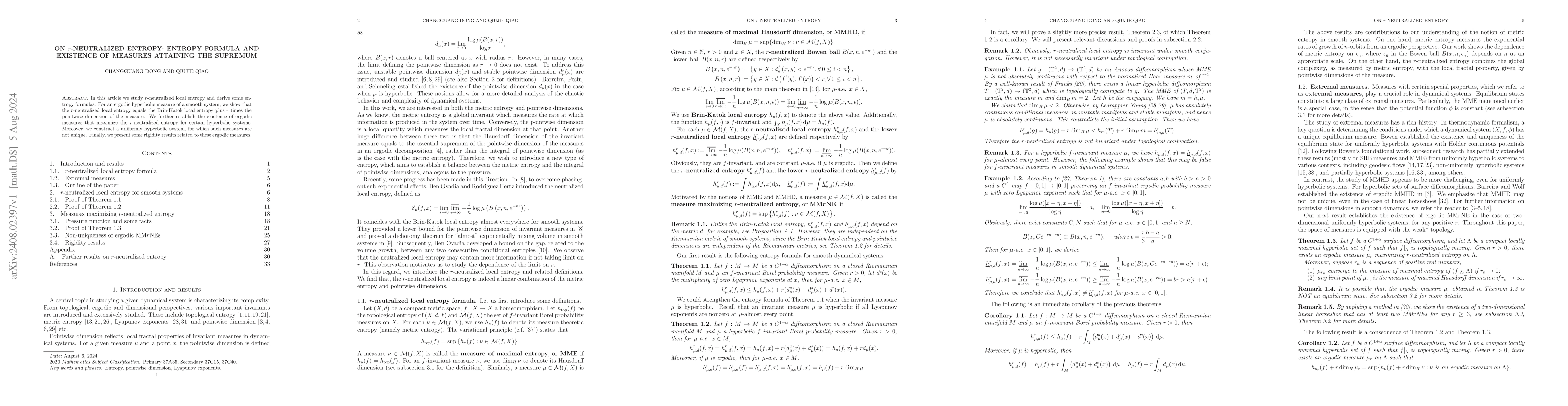 Thumbnail for On $r$-Neutralized Entropy: Entropy Formula and Existence of Measures
  Attaining the Supremum