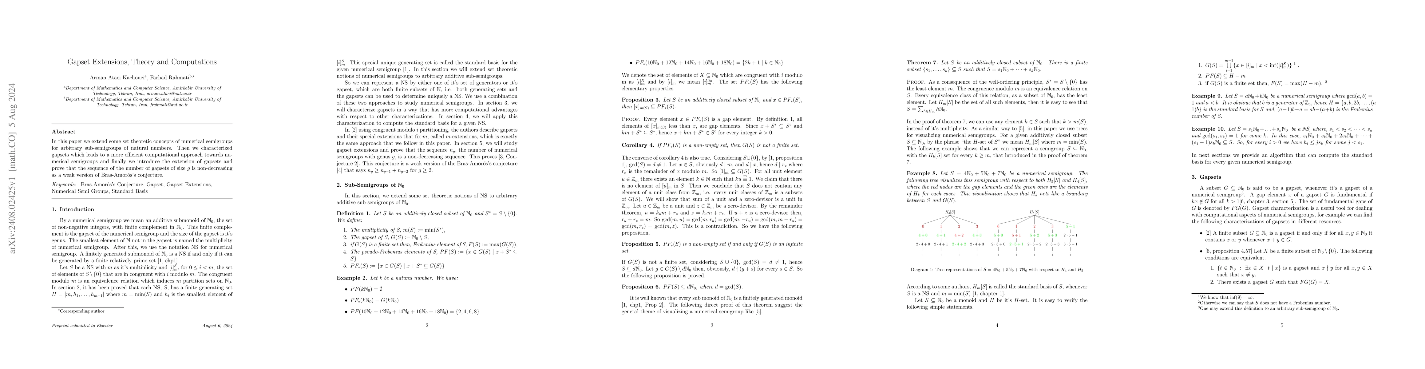 Thumbnail for Gapset Extensions, Theory and Computations