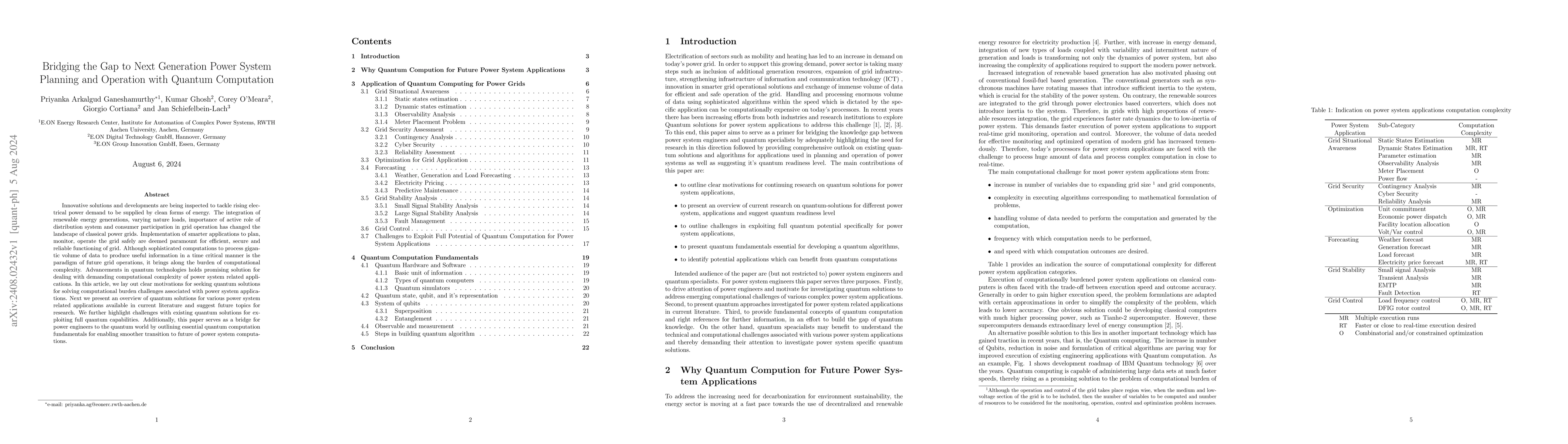 Thumbnail for Bridging the Gap to Next Generation Power System Planning and Operation
  with Quantum Computation