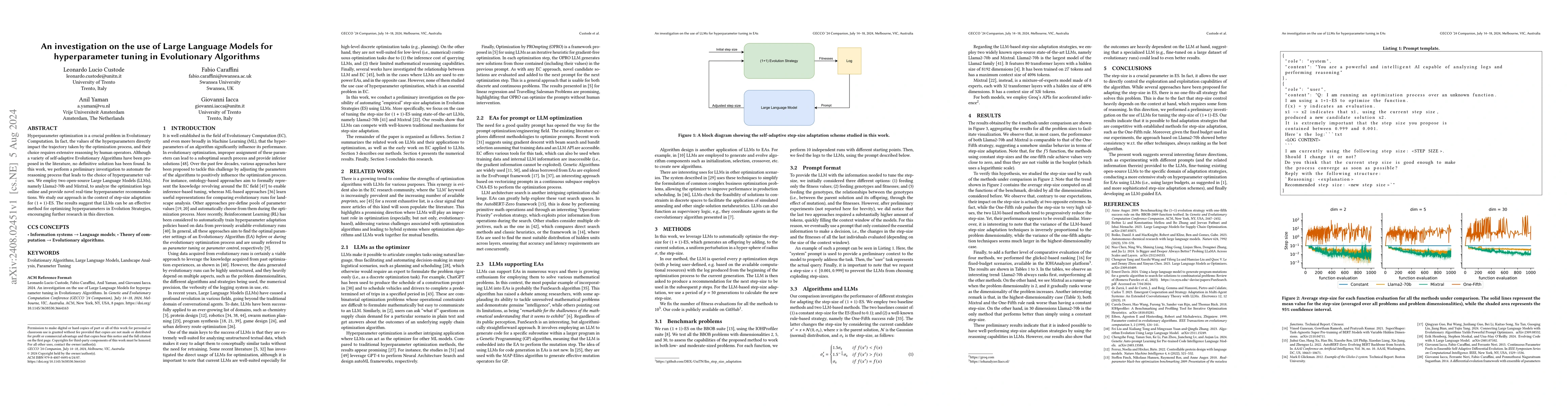 Thumbnail for An investigation on the use of Large Language Models for hyperparameter
  tuning in Evolutionary Algorithms