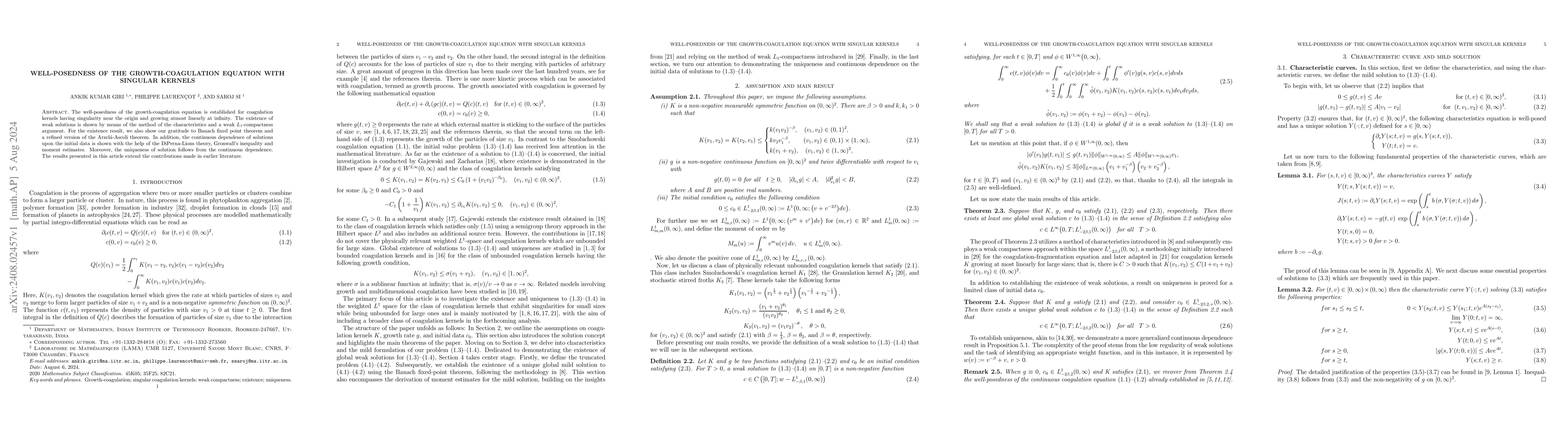 Thumbnail for Well-posedness of the growth-coagulation equation with singular kernels