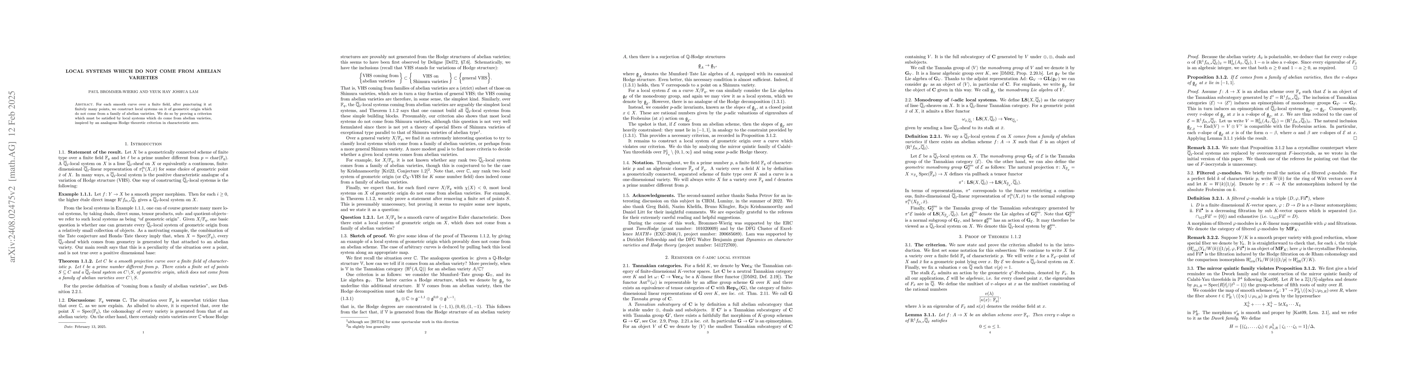 Thumbnail for Local systems which do not come from abelian varieties
