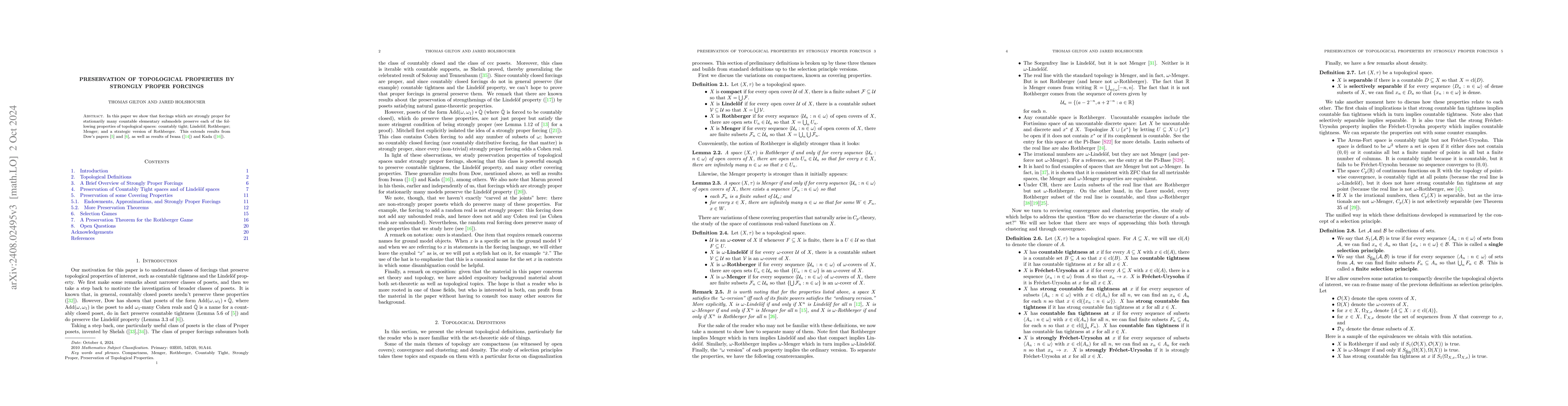 Thumbnail for Preservation of Topological Properties by Strongly Proper Forcings
