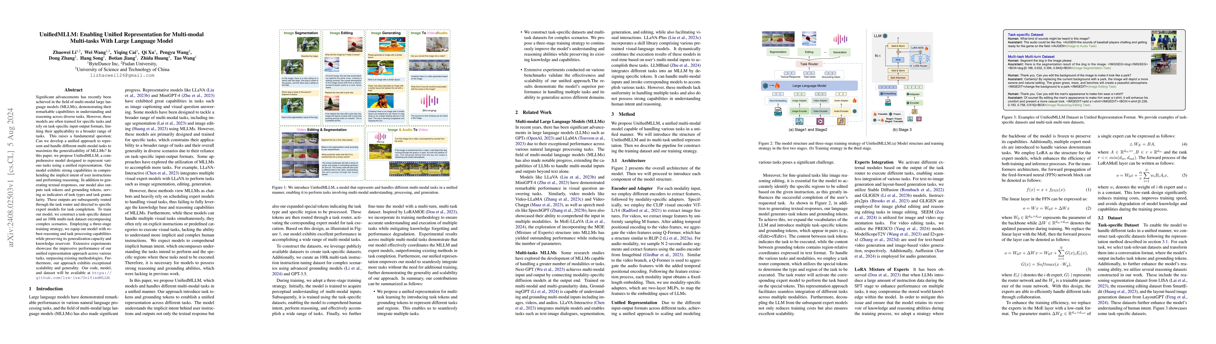 Thumbnail for UnifiedMLLM: Enabling Unified Representation for Multi-modal Multi-tasks
  With Large Language Model