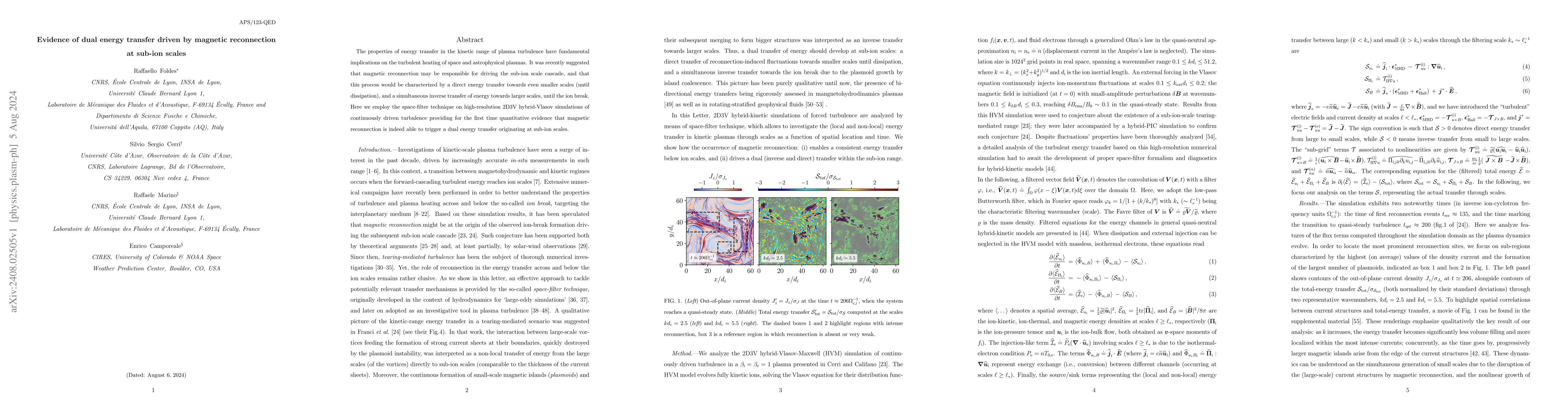 Thumbnail for Evidence of dual energy transfer driven by magnetic reconnection at
  sub-ion scales