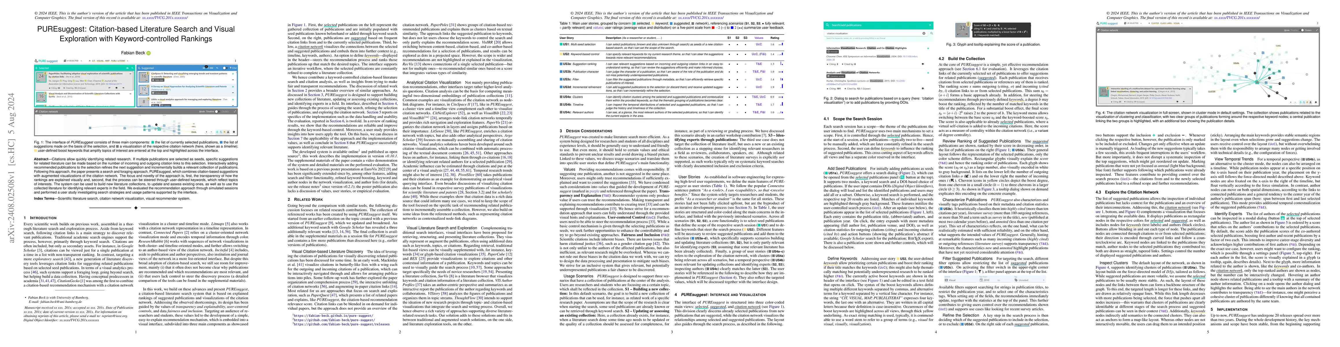 Thumbnail for PUREsuggest: Citation-based Literature Search and Visual Exploration
  with Keyword-controlled Rankings