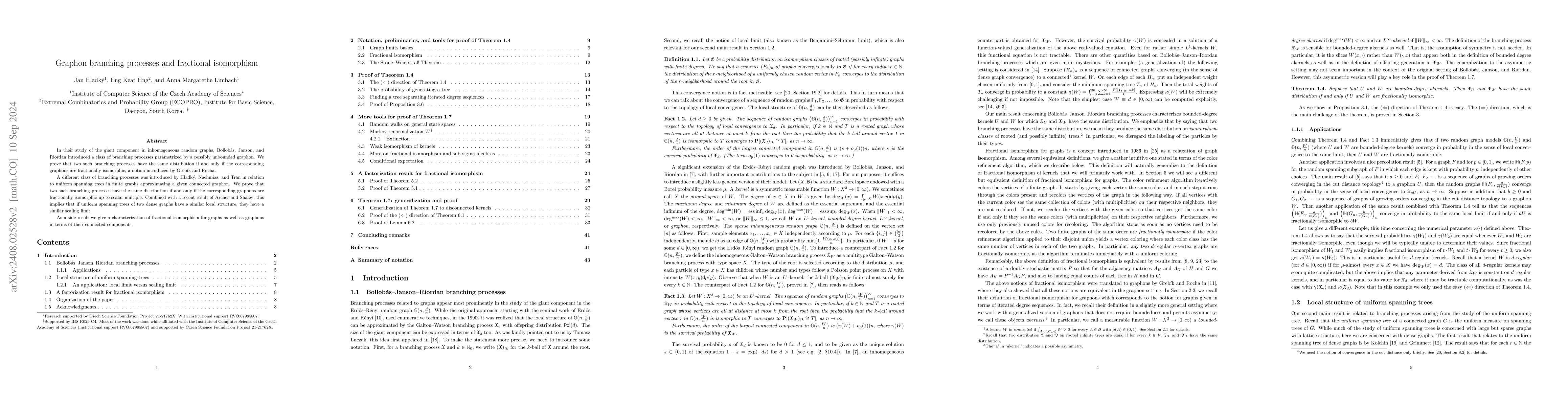 Thumbnail for Graphon branching processes and fractional isomorphism