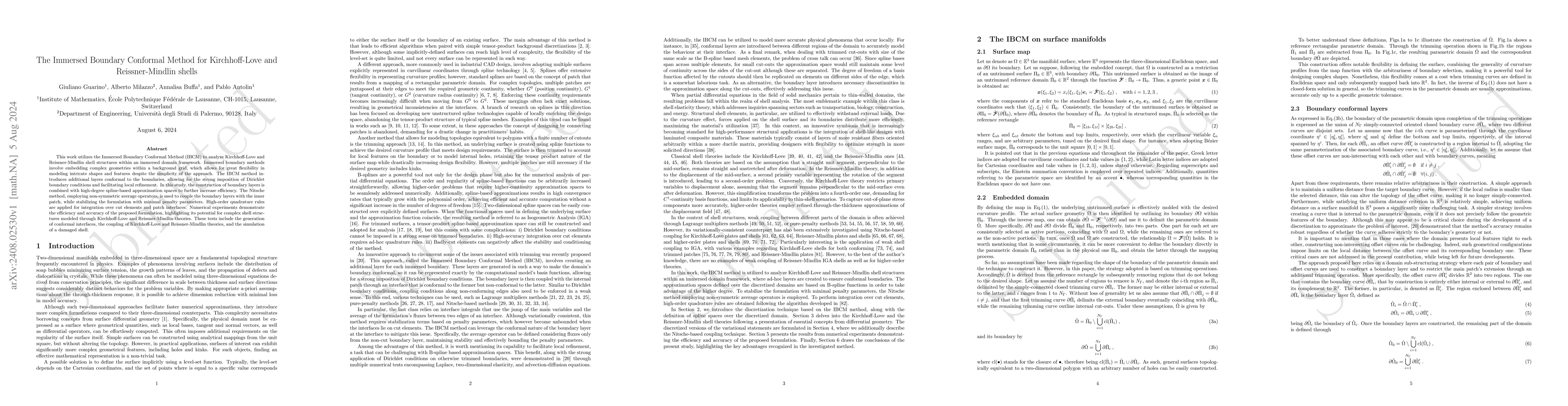 Thumbnail for The Immersed Boundary Conformal Method for Kirchhoff-Love and
  Reissner-Mindlin shells