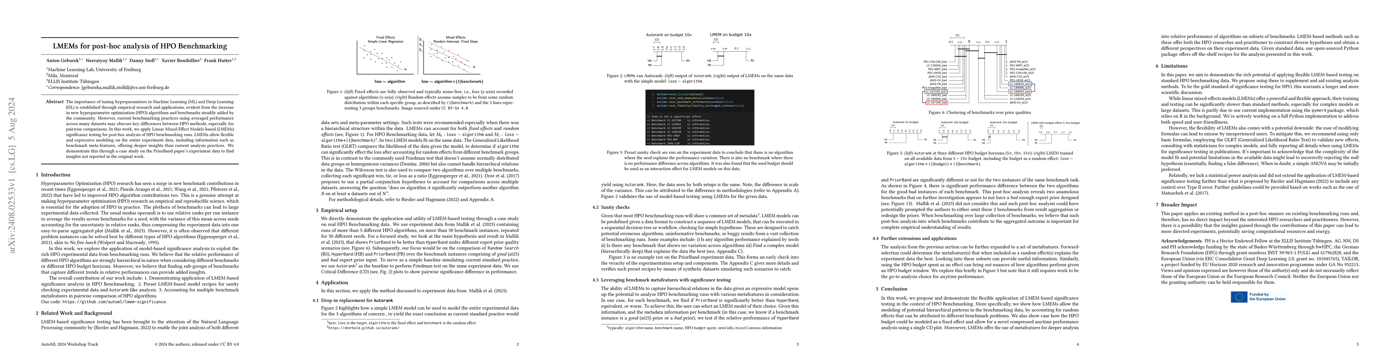 Thumbnail for LMEMs for post-hoc analysis of HPO Benchmarking