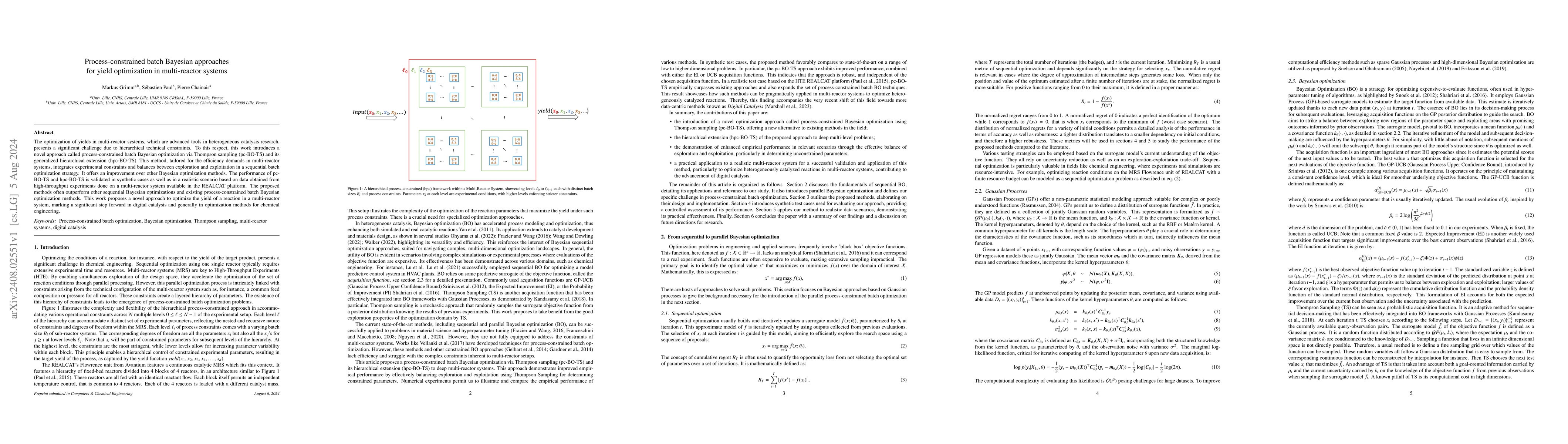 Thumbnail for Process-constrained batch Bayesian approaches for yield optimization in
  multi-reactor systems