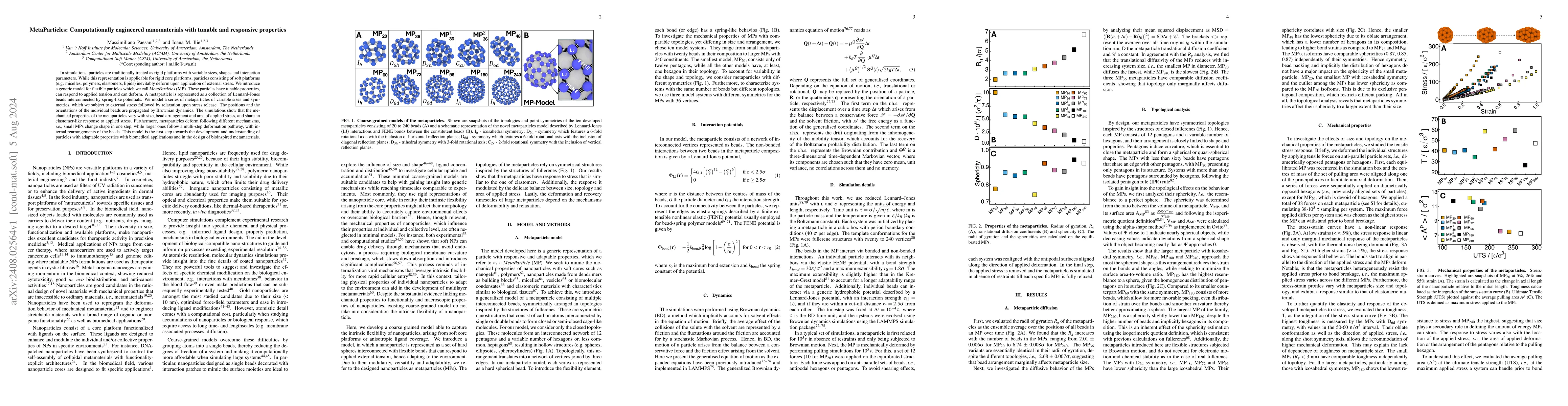 Thumbnail for MetaParticles: Computationally engineered nanomaterials with tunable and
  responsive properties