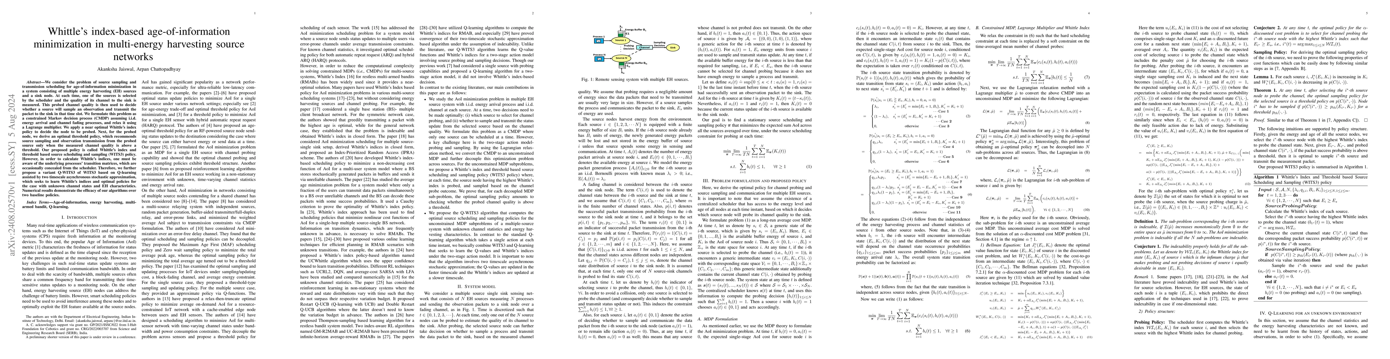 Thumbnail for Whittle's index-based age-of-information minimization in multi-energy
  harvesting source networks