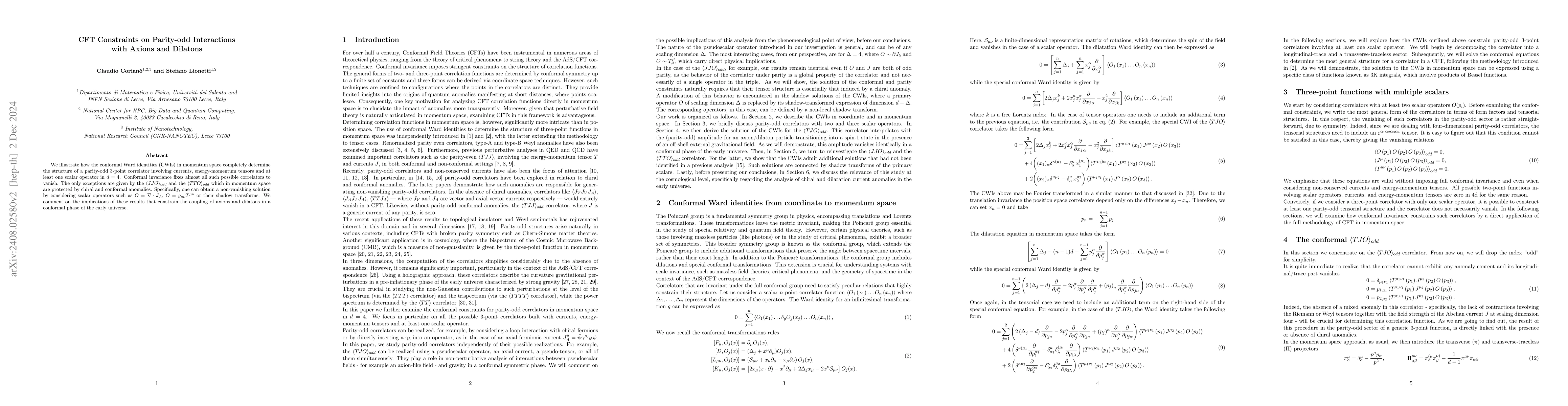 Thumbnail for CFT Constraints on Parity-odd Interactions with Axions and Dilatons