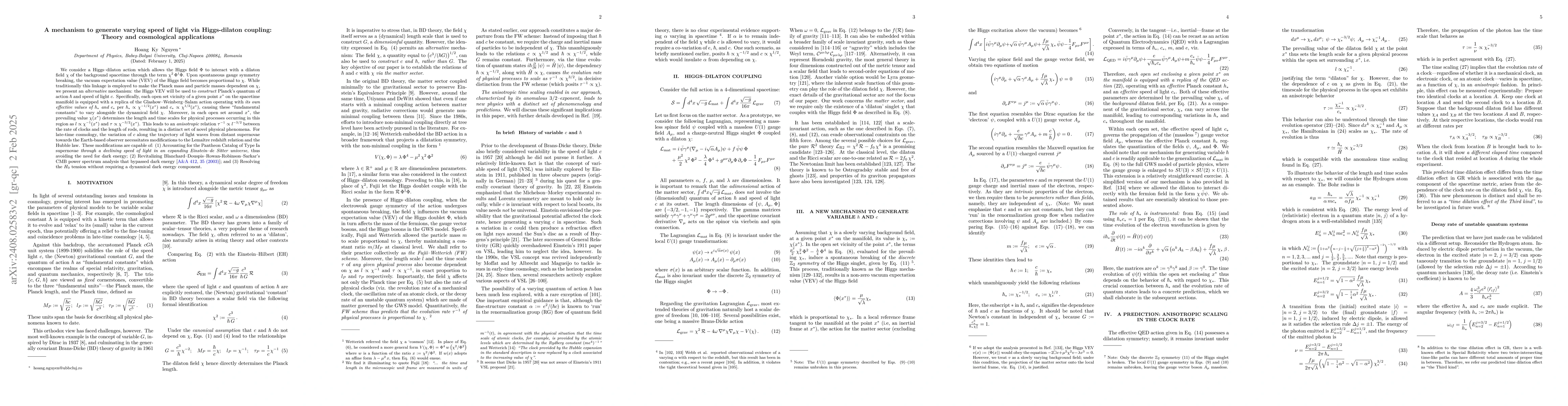 Thumbnail for Generating variable $\hbar$ and $c$ via Fujii-Wetterich model in curved
  spacetimes