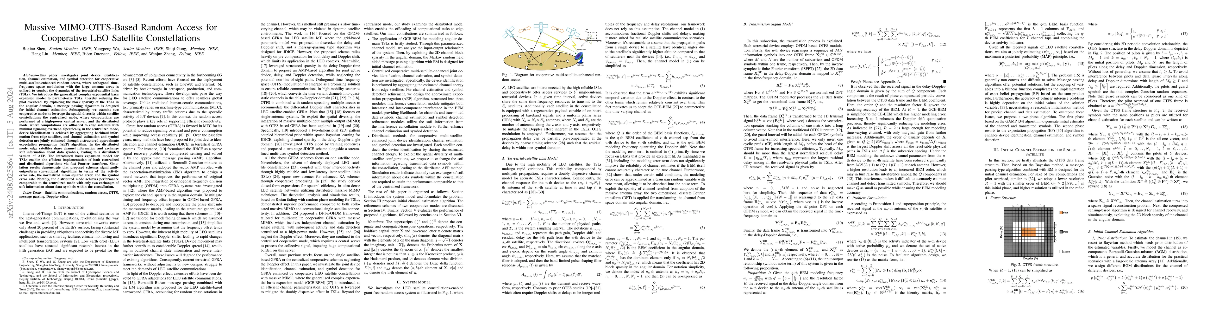 Thumbnail for Massive MIMO-OTFS-Based Random Access for Cooperative LEO Satellite
  Constellations
