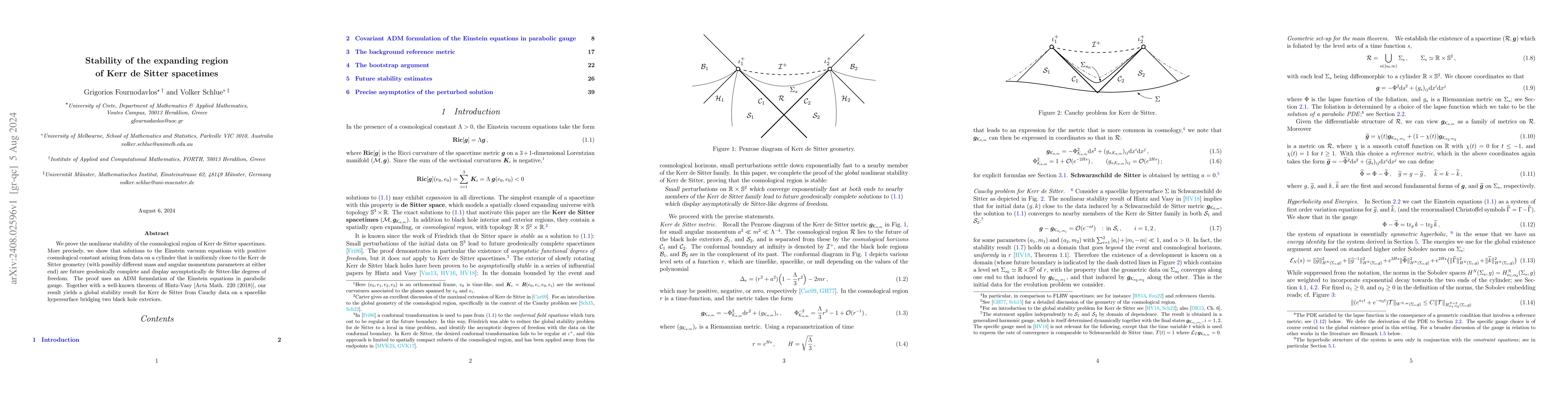 Thumbnail for Stability of the expanding region of Kerr de Sitter spacetimes