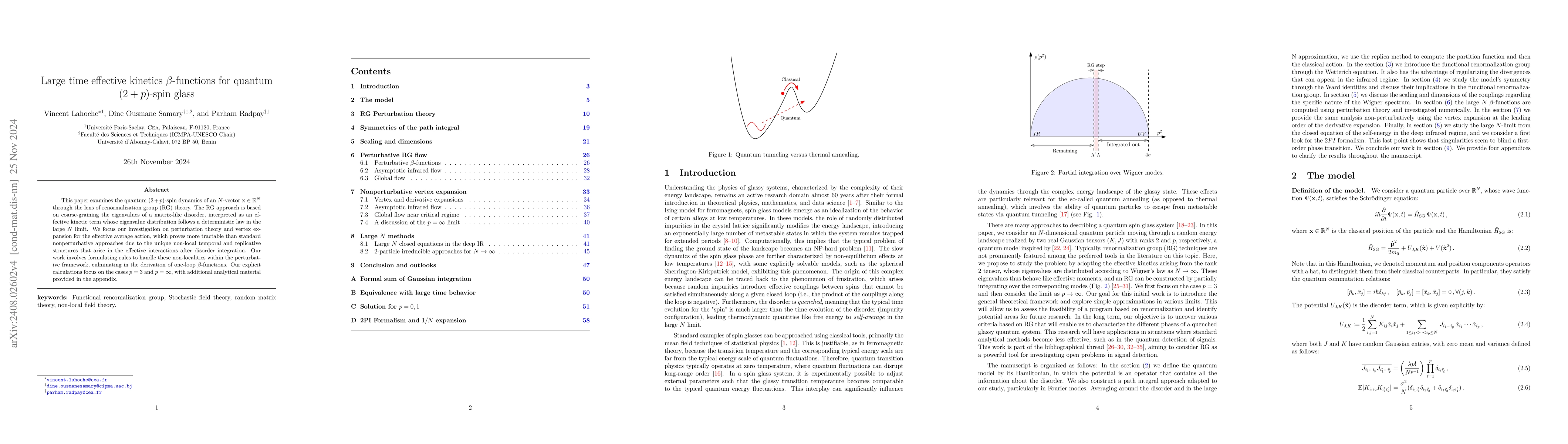 Thumbnail for Large time effective kinetics $β$-functions for quantum (2+p)-spin
  glass