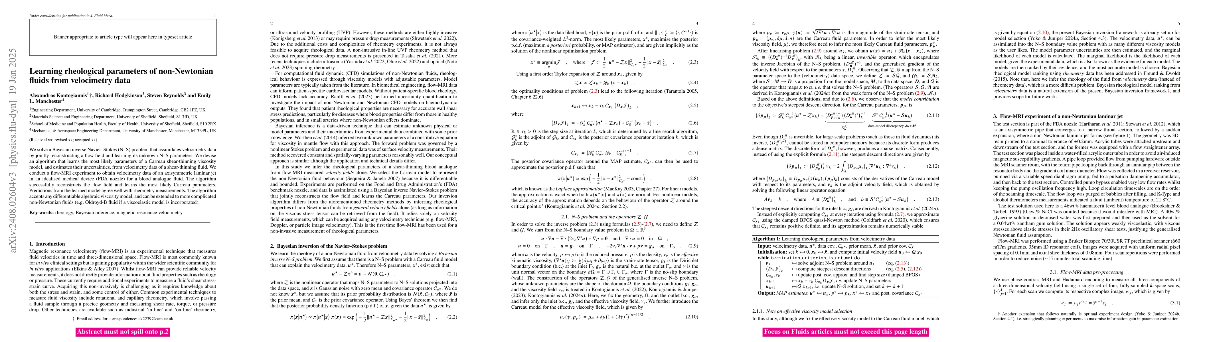 Thumbnail for Learning rheological parameters of non-Newtonian fluids from velocimetry
  data
