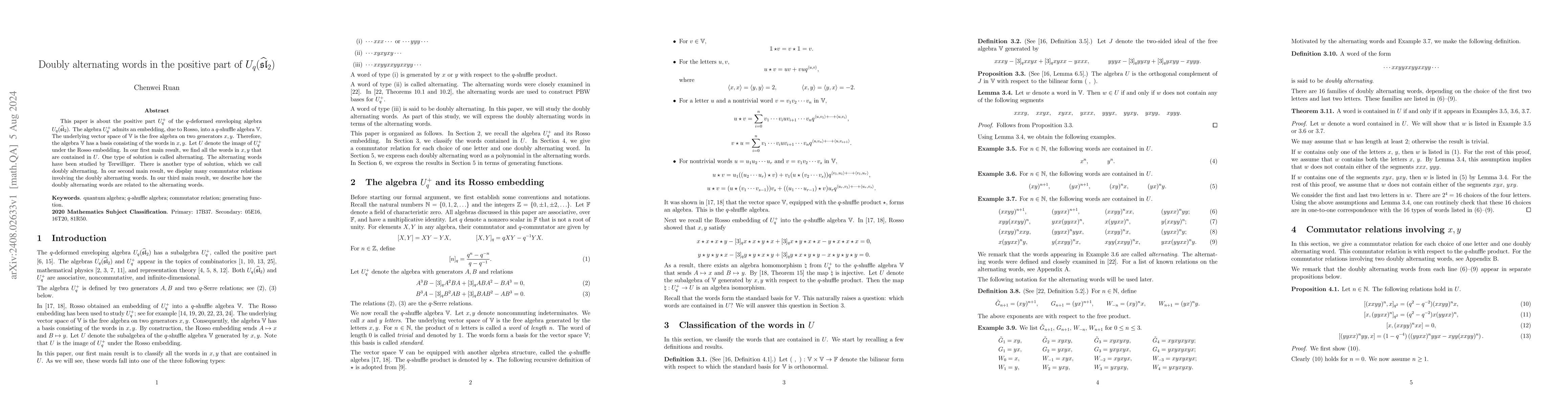 Thumbnail for Doubly alternating words in the positive part of
  $U_q(\widehat{\mathfrak{sl}}_2)$