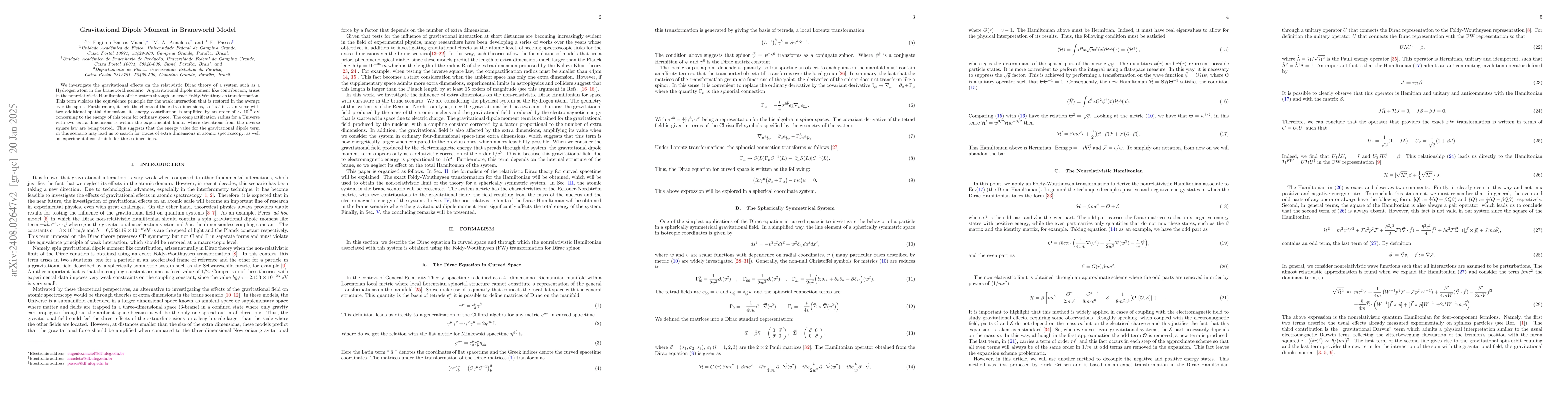 Thumbnail for Gravitational Dipole Moment in Braneworld Model