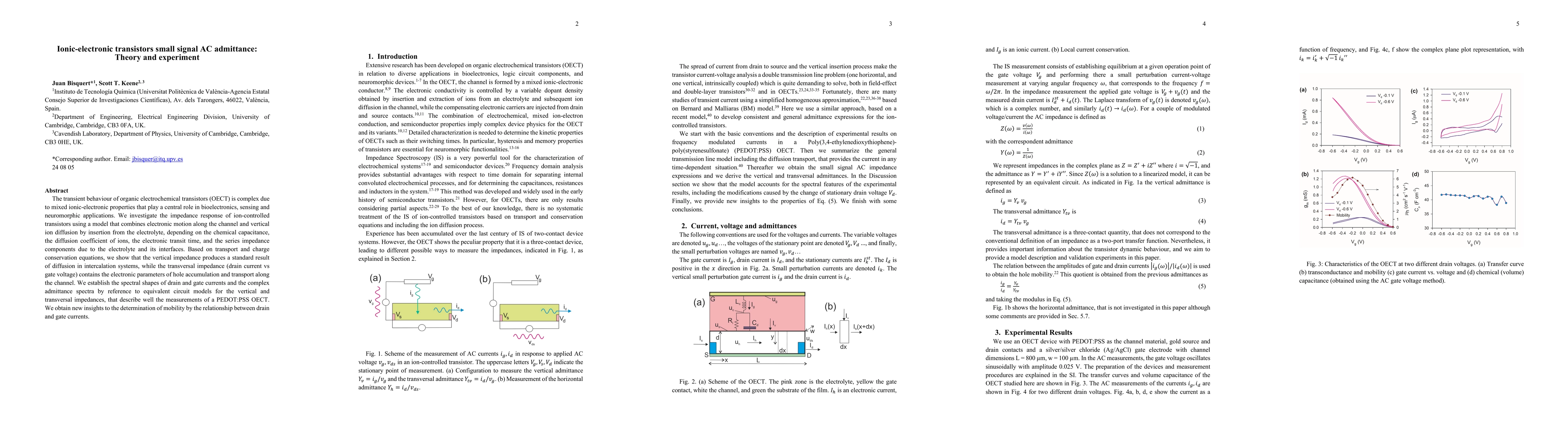 Thumbnail for Ionic-electronic transistors small signal AC admittance: Theory and
  experiment