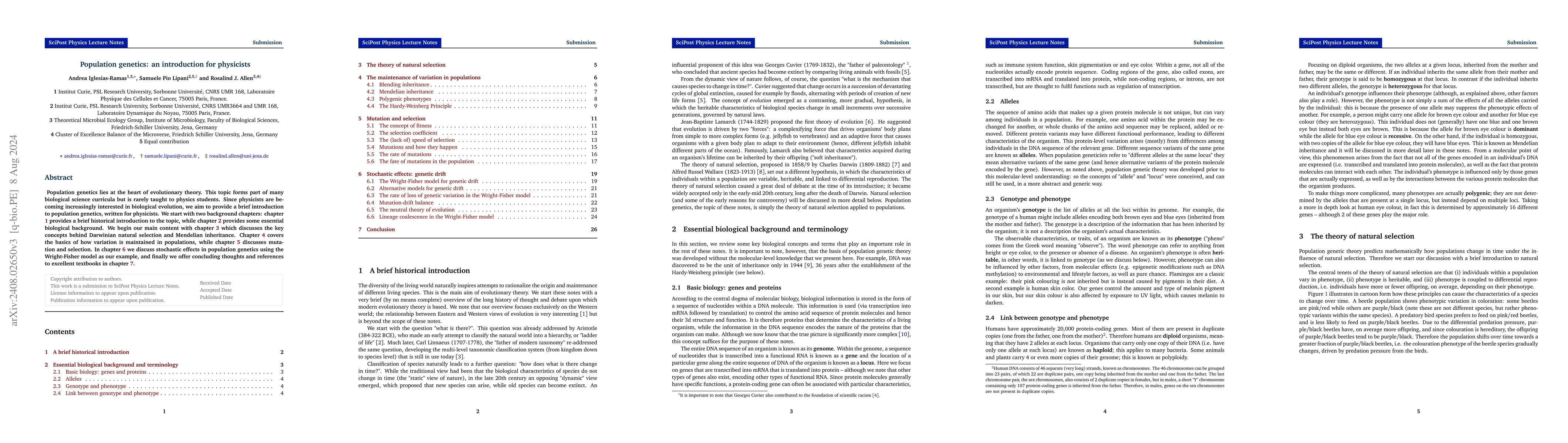Thumbnail for Population genetics: an introduction for physicists