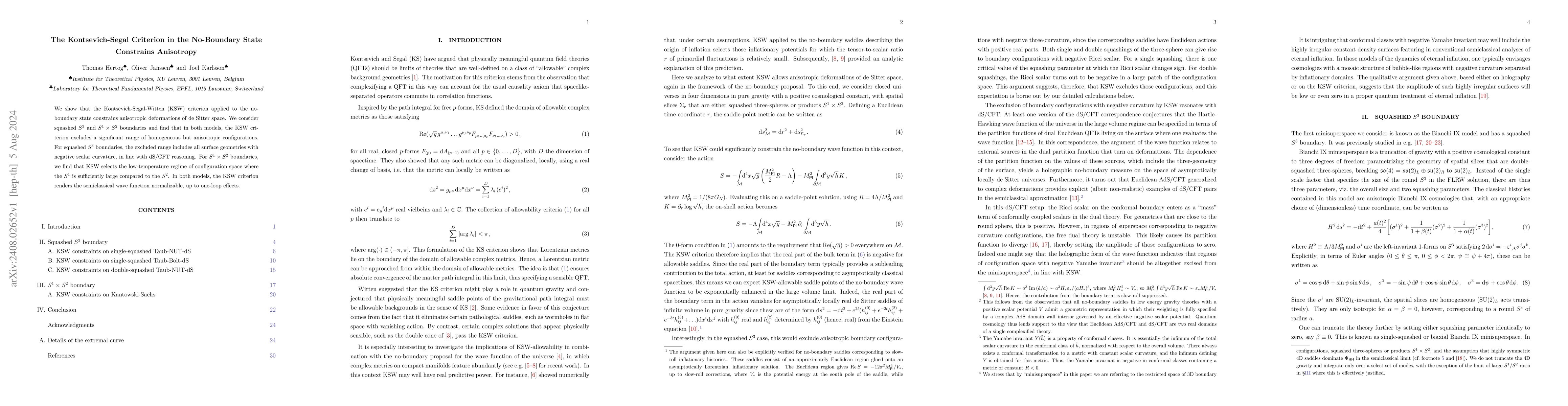 Thumbnail for The Kontsevich-Segal Criterion in the No-Boundary State Constrains
  Anisotropy